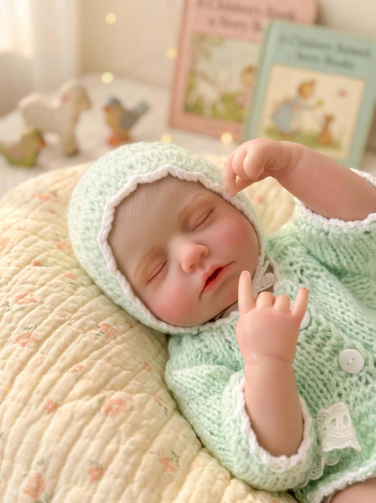 20-Inch Sleeping Reborn Baby Doll with Knitted Hat J599103