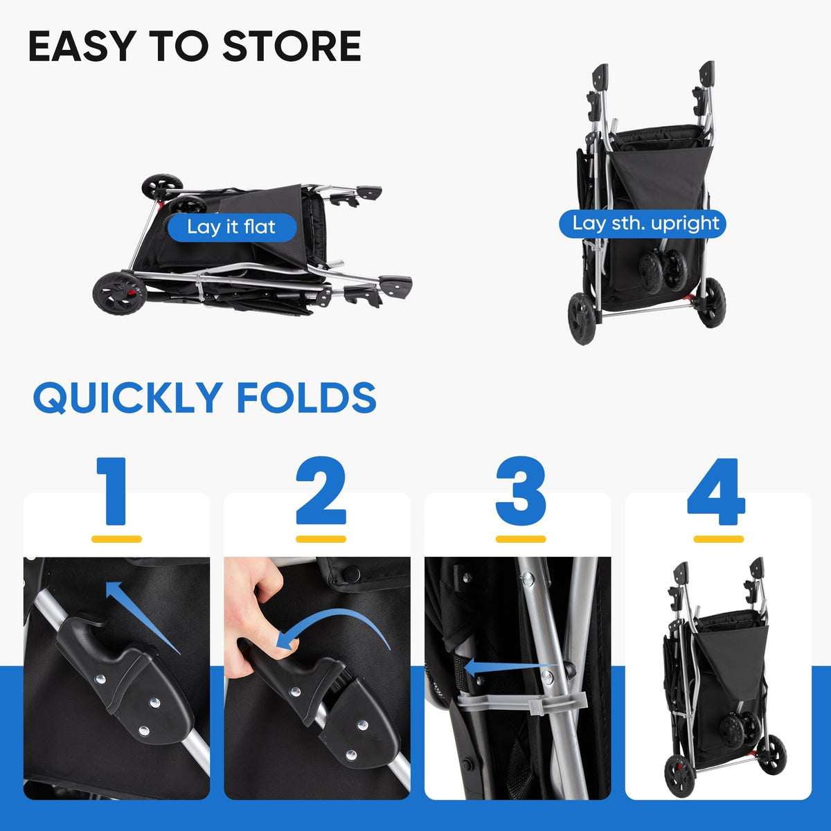 Foldable 3 Wheel Pet Stroller V78299