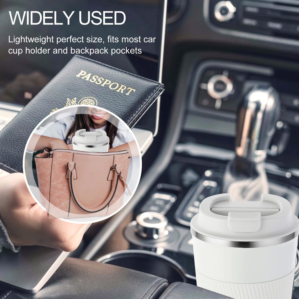13oz Insulated Stainless Steel Travel Coffee Mugs Set (2 Pack) B924424