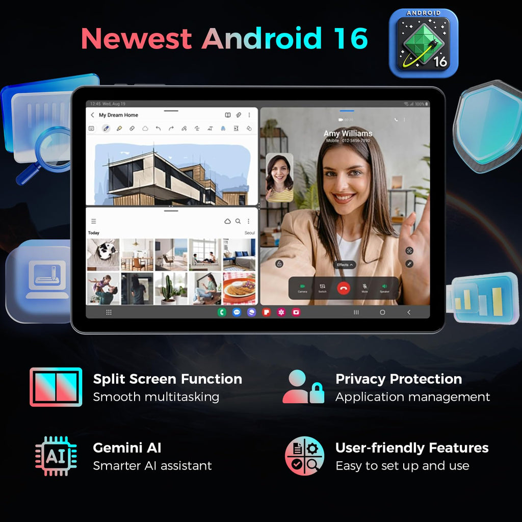 10 inch Android 16 Tablet with Black Case N904119