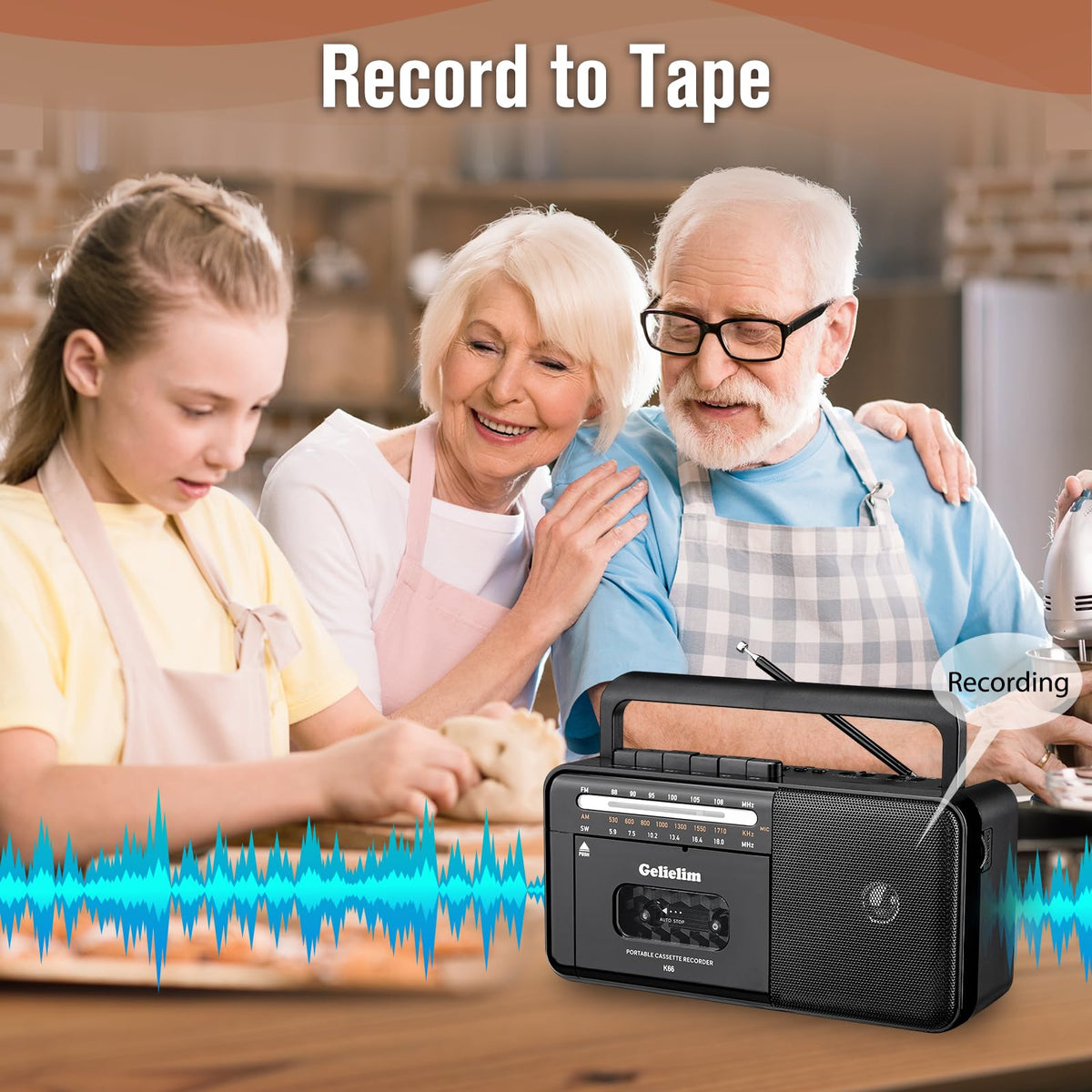 Cassette Tape Player Bluetooth Boombox AM/FM/SW Radio Stereo B871