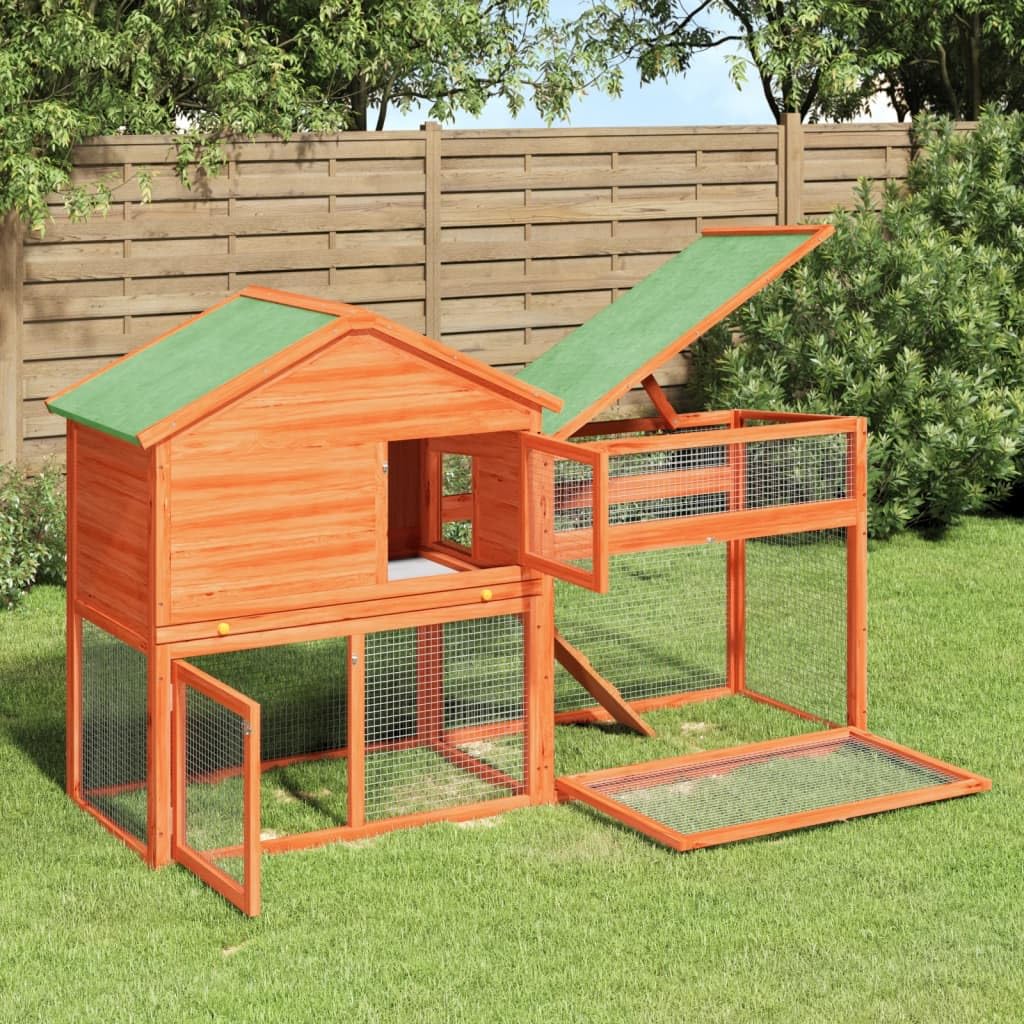 2-Tier Wooden Rabbit Hutch Small Animal Cage K922