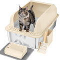 XL Stainless Steel Enclosed Cat Litter Box with Lid, Scoop and Mat P2217