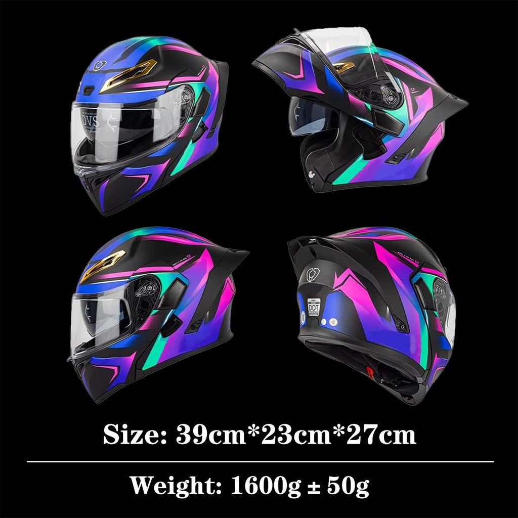 DOT Approved Flip Up Full Face Bluetooth Motorcycle Helmet D167