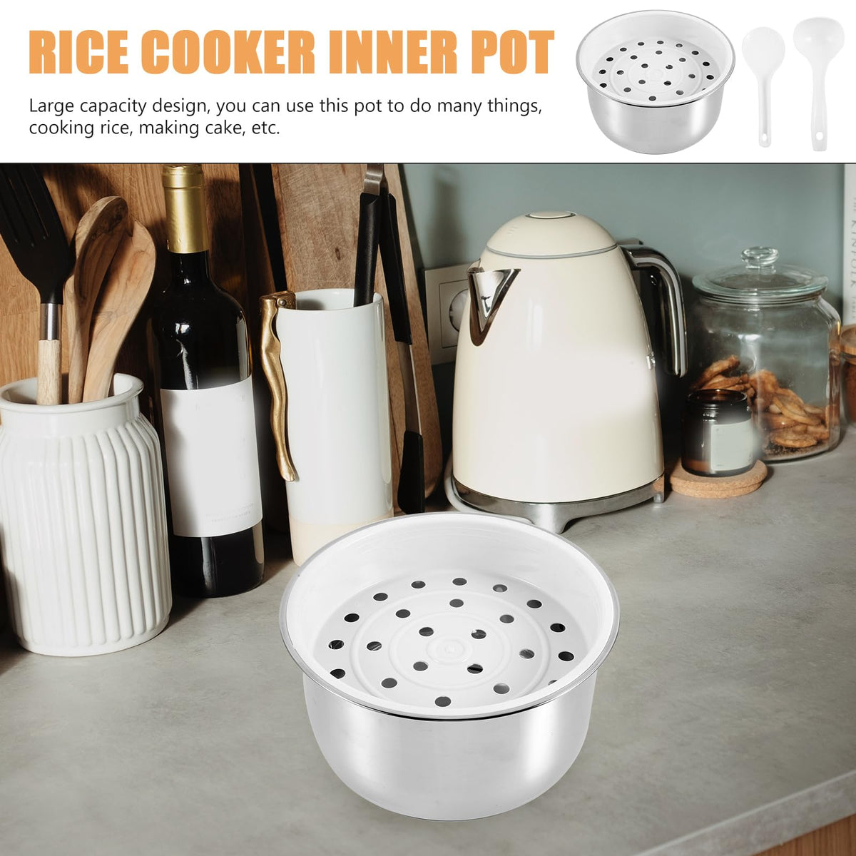 3L Stainless Steel Non Stick Rice Cooker Inner Pot C1760