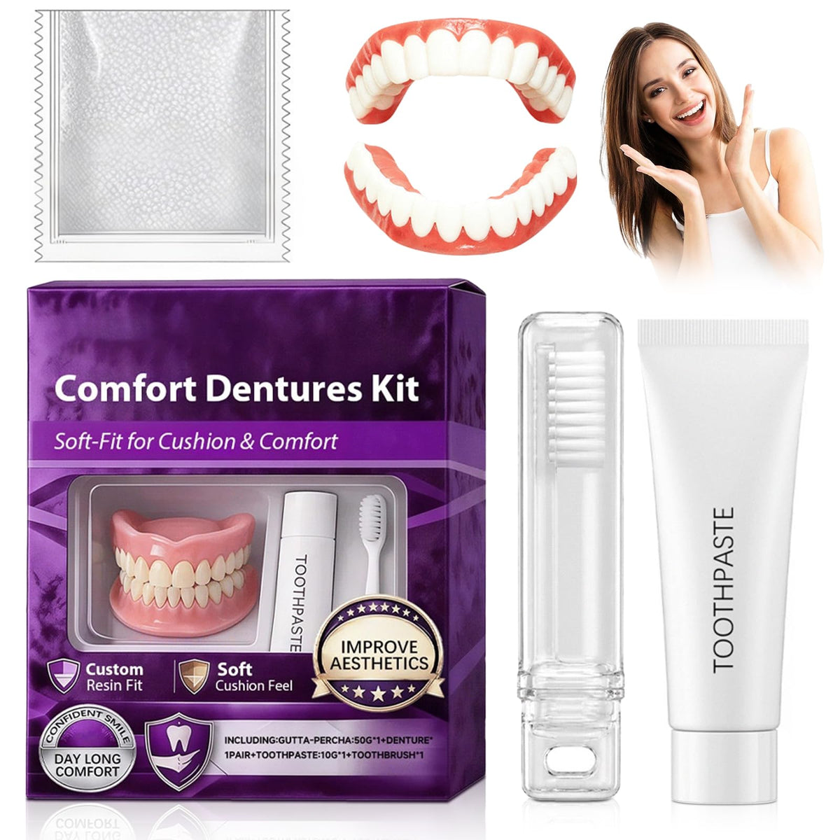 Heat Moldable Temporary Denture Kit 1 Set X8852
