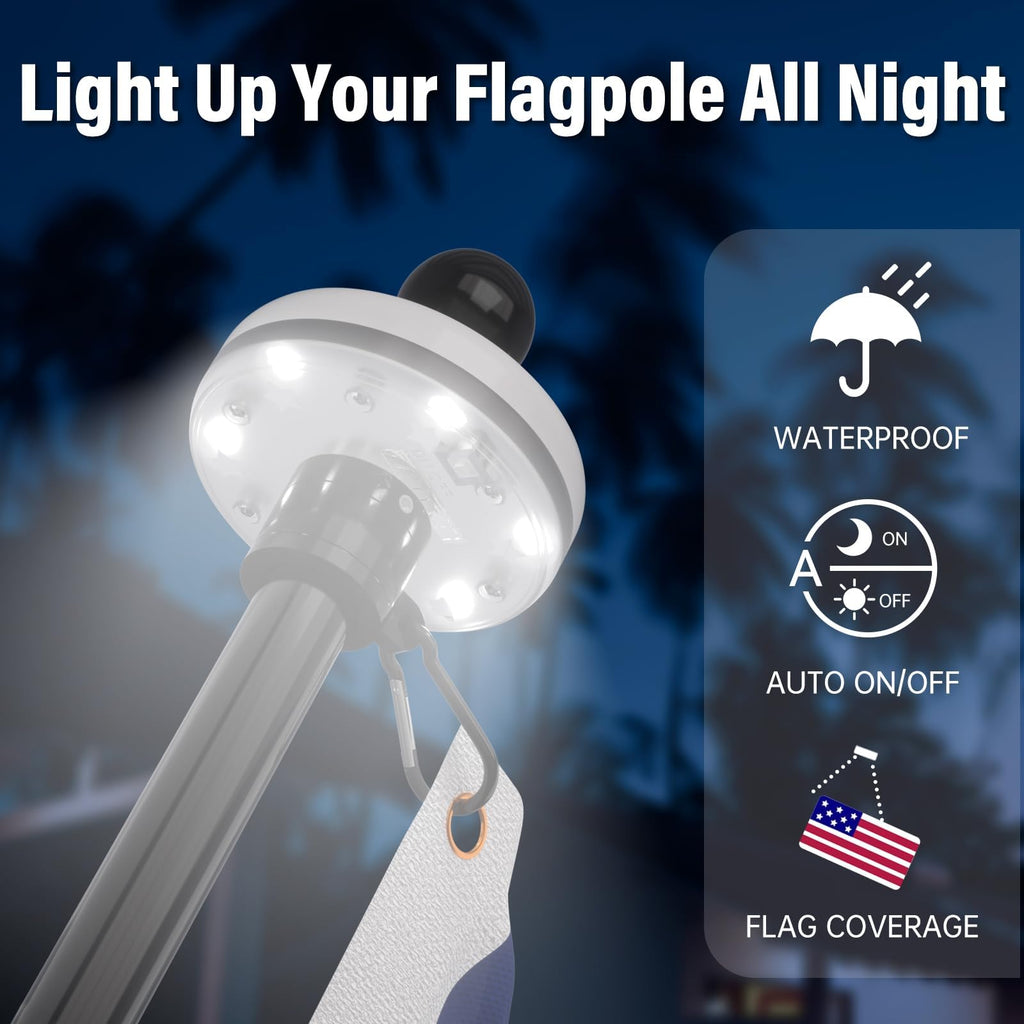7FT Flag Pole Kit with Solar Light F26247