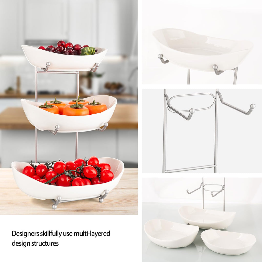 3 Tier Ceramic Fruit Basket with Holder Z937847