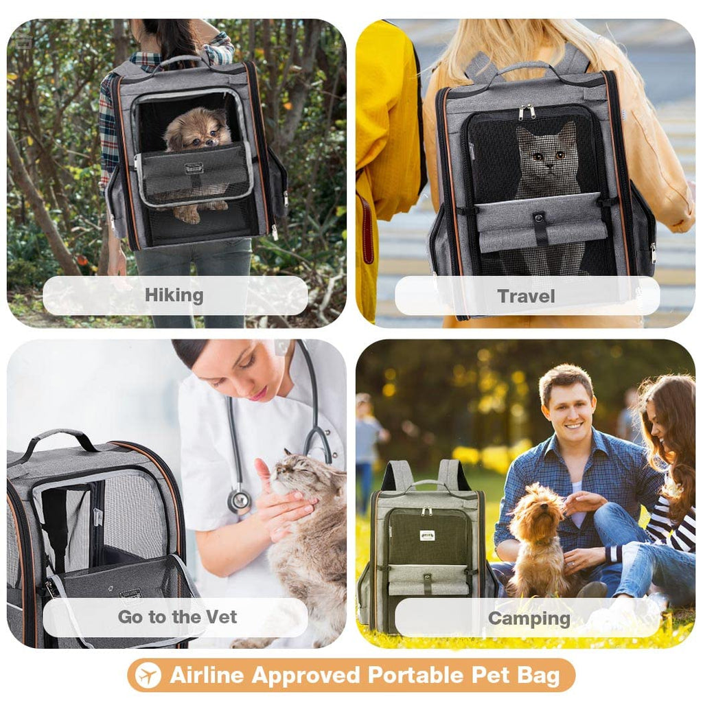 Expandable Cat Carrier Backpack with Sun Shade S679