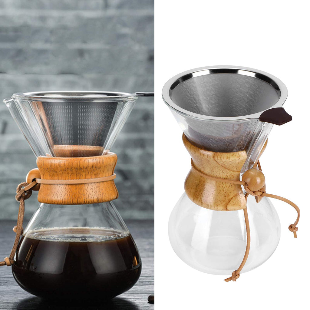 600ml High Temp Glass Coffee Drip Pot with Reusable Filter K7096