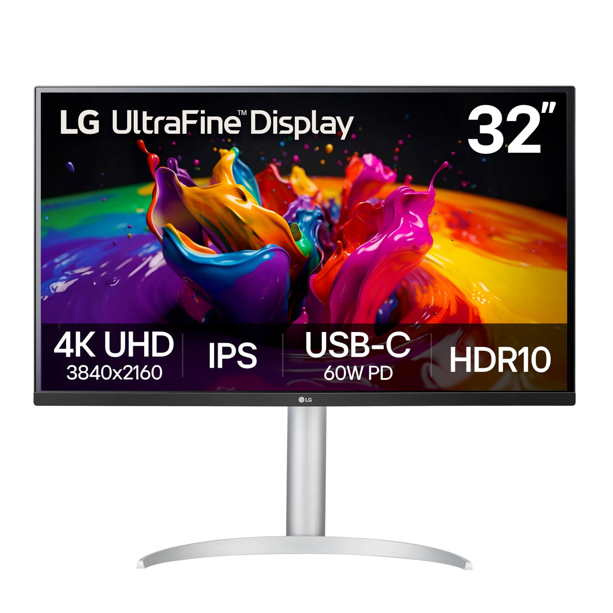 32-inch 4K UHD IPS Computer Monitor with Built-in Speaker, White N72978