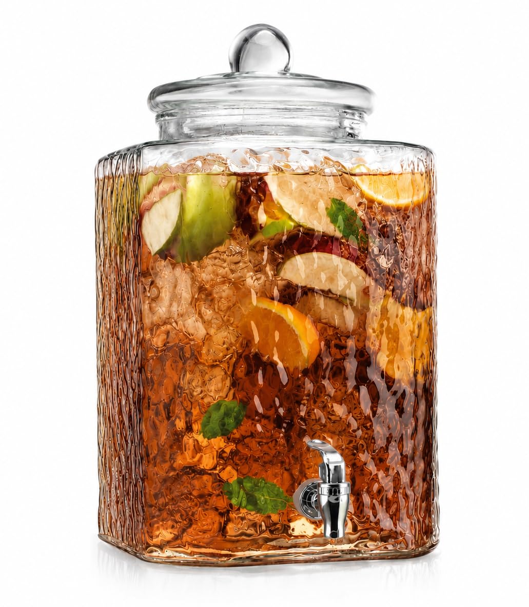 5 Gallon Glass Beverage Dispenser with Spigot Q764