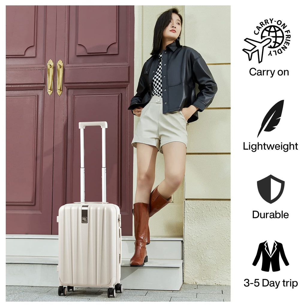 20 Inch Lightweight PC Hard Shell Carry on Luggage with Spinner Wheels U439