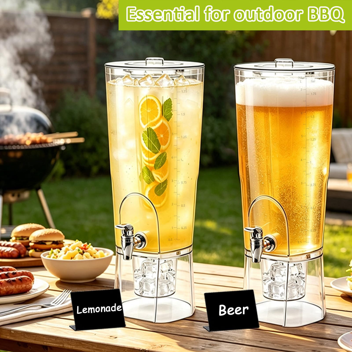2 Gal Drink Dispensers with Stand & Fruit Infuser Q9077