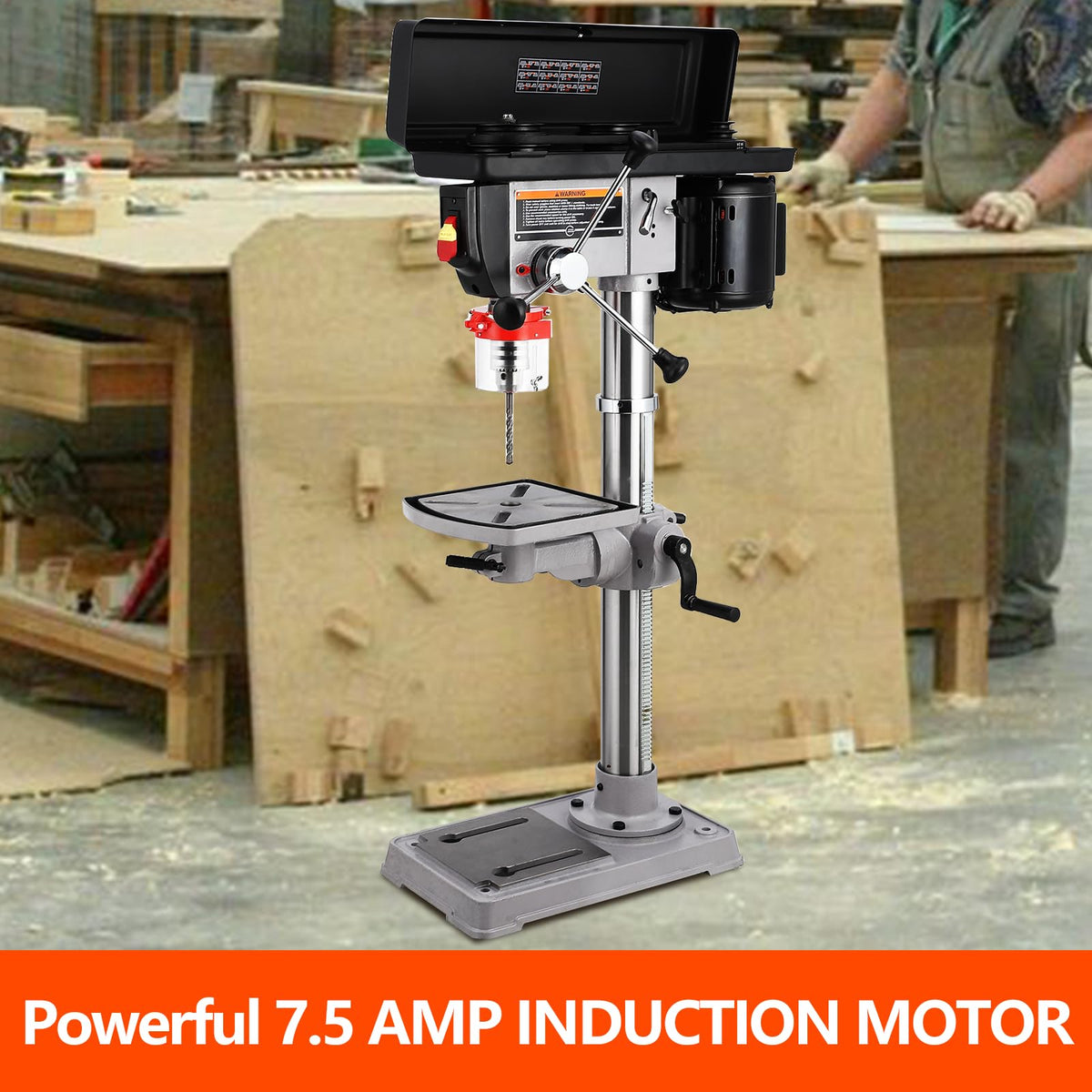 13 in Benchtop Drill Press, 7.5 Amp Variable Speed Cast Iron N5322
