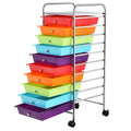 10 Drawer Multicolor Alloy Steel Storage Cart V878