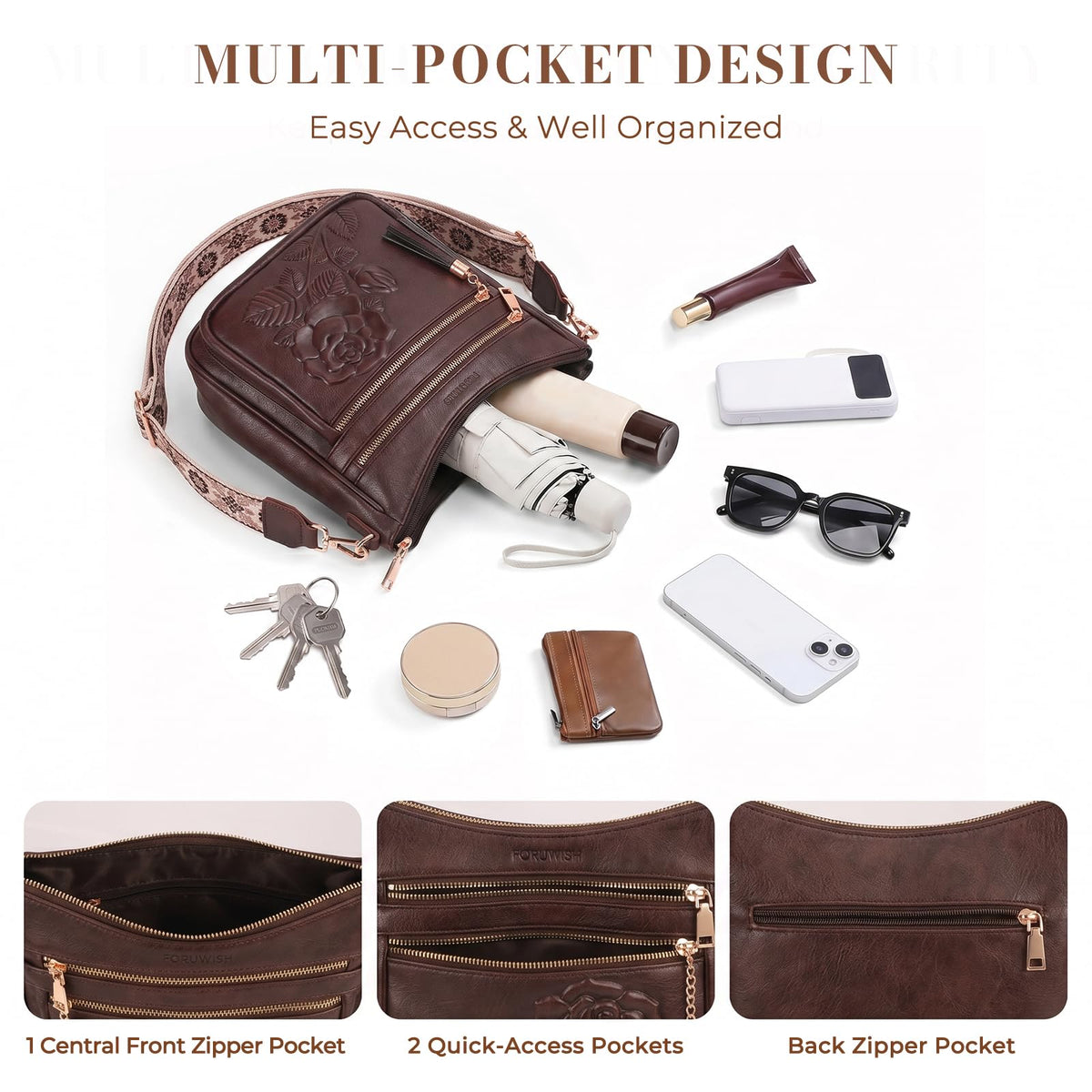 Vegan Leather Crossbody Bag B867568