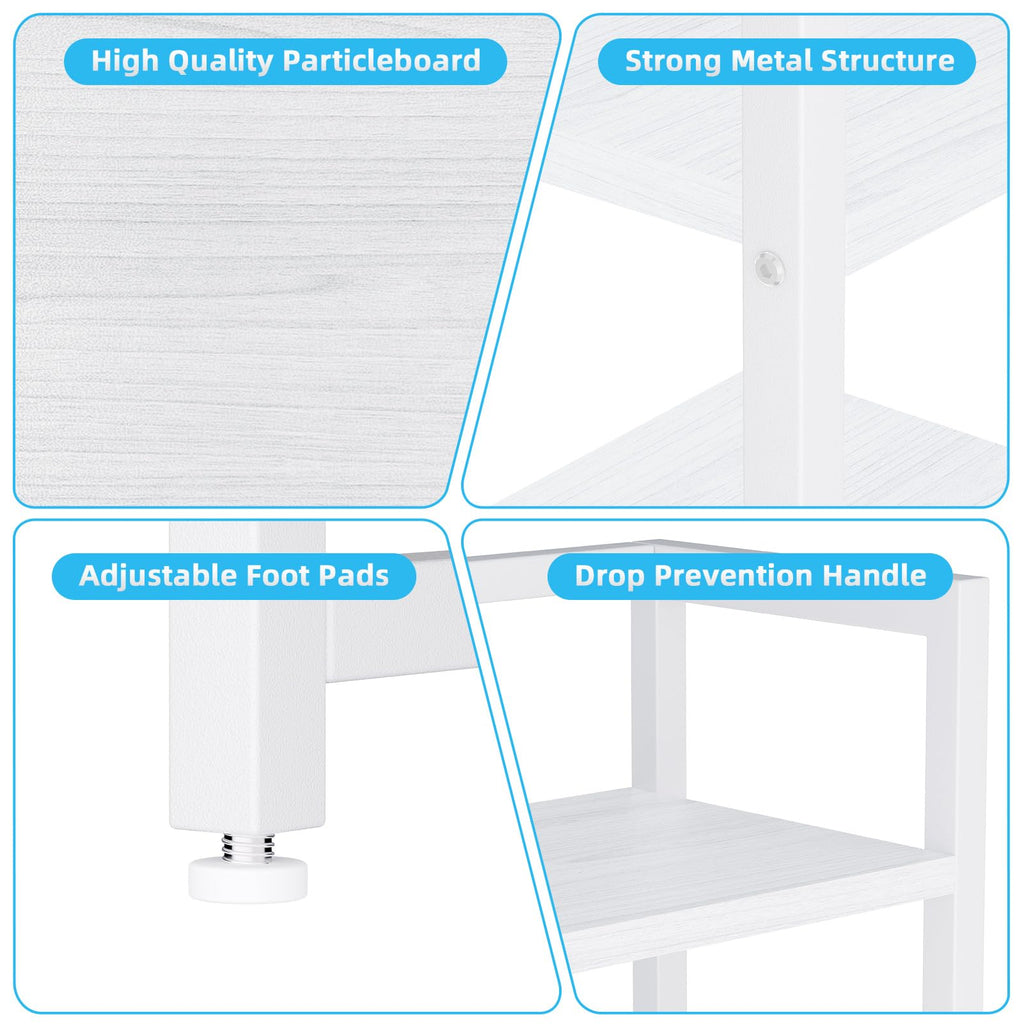 White Wood Desk Shelf with Drawer D27013