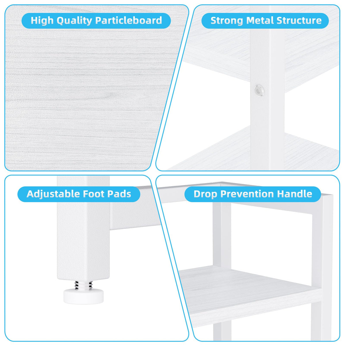 White Wood Desk Shelf with Drawer D27013