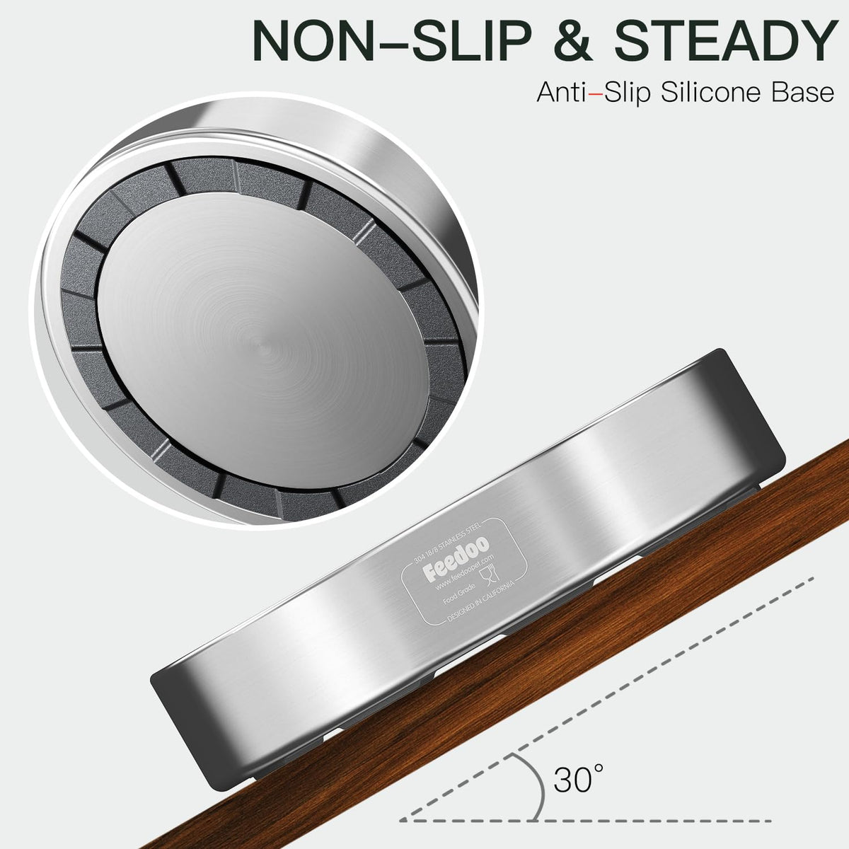Slow Feeder Dog Bowl 304 Stainless Steel Non-Slip N7137