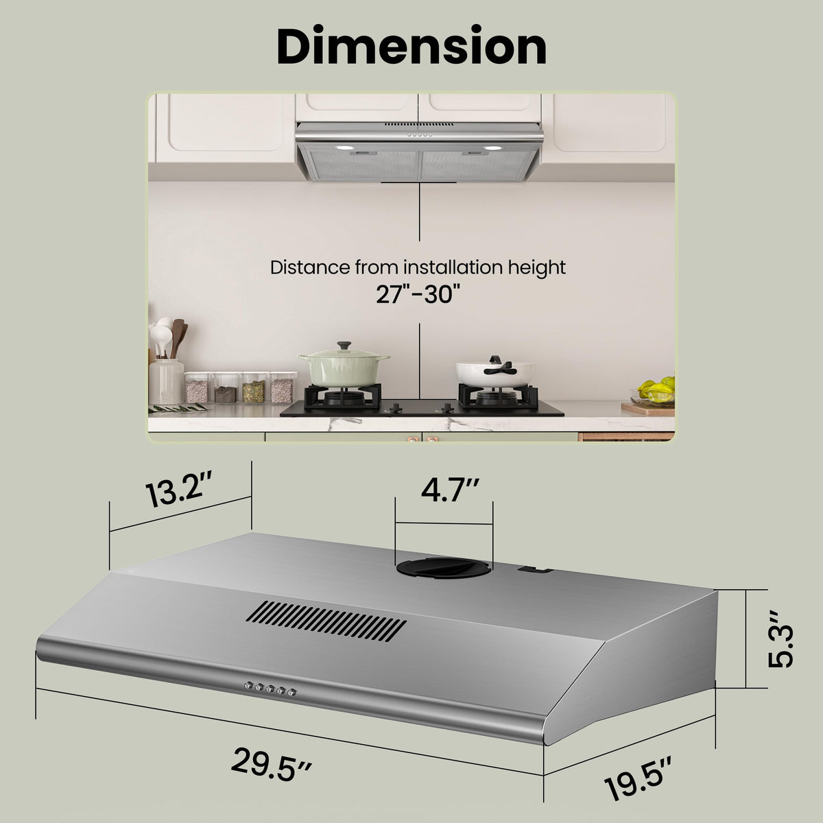 30 inch 300 CFM Under Cabinet Range Hood J780