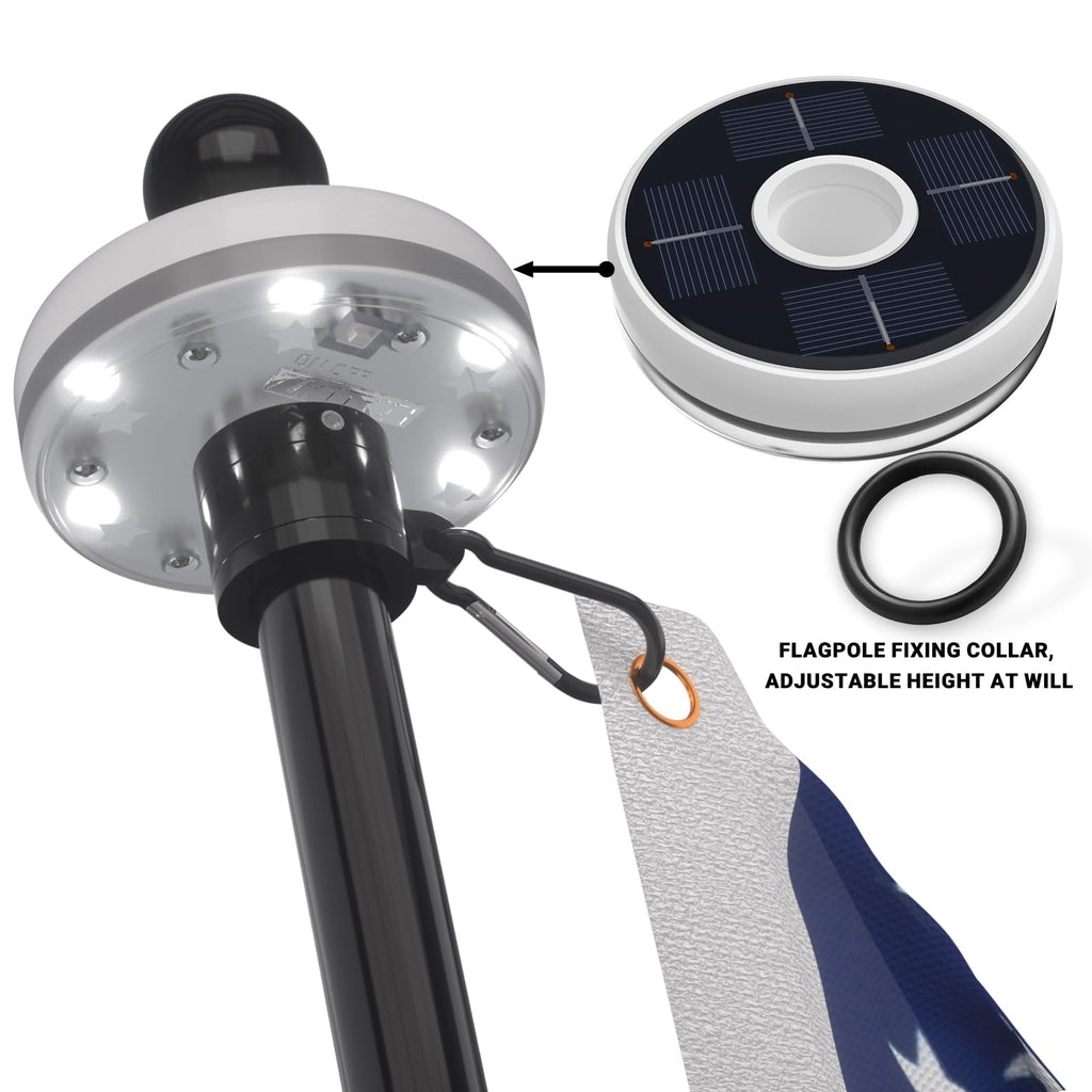 7FT Flag Pole Kit with Solar Light F26247
