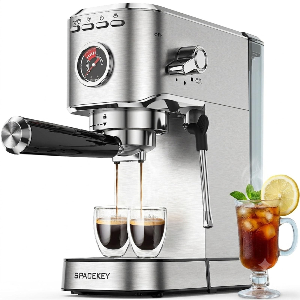 20 Bar Stainless Steel Espresso Machine with Milk Frother L267