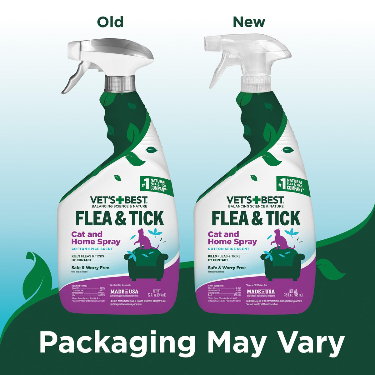Flea & Tick Indoor Home Spray for Cats 32 oz N8303