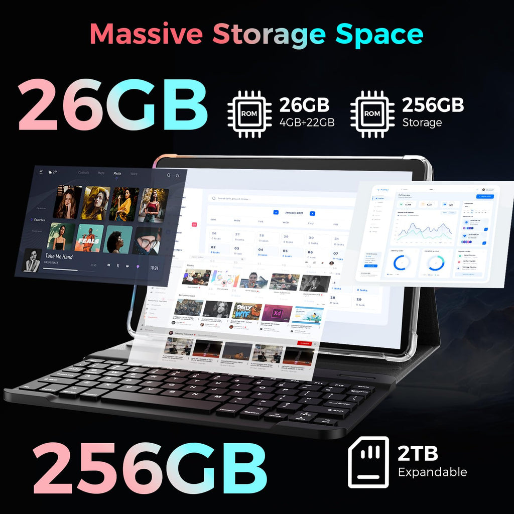 10 inch Android 16 Tablet with Black Case N904119