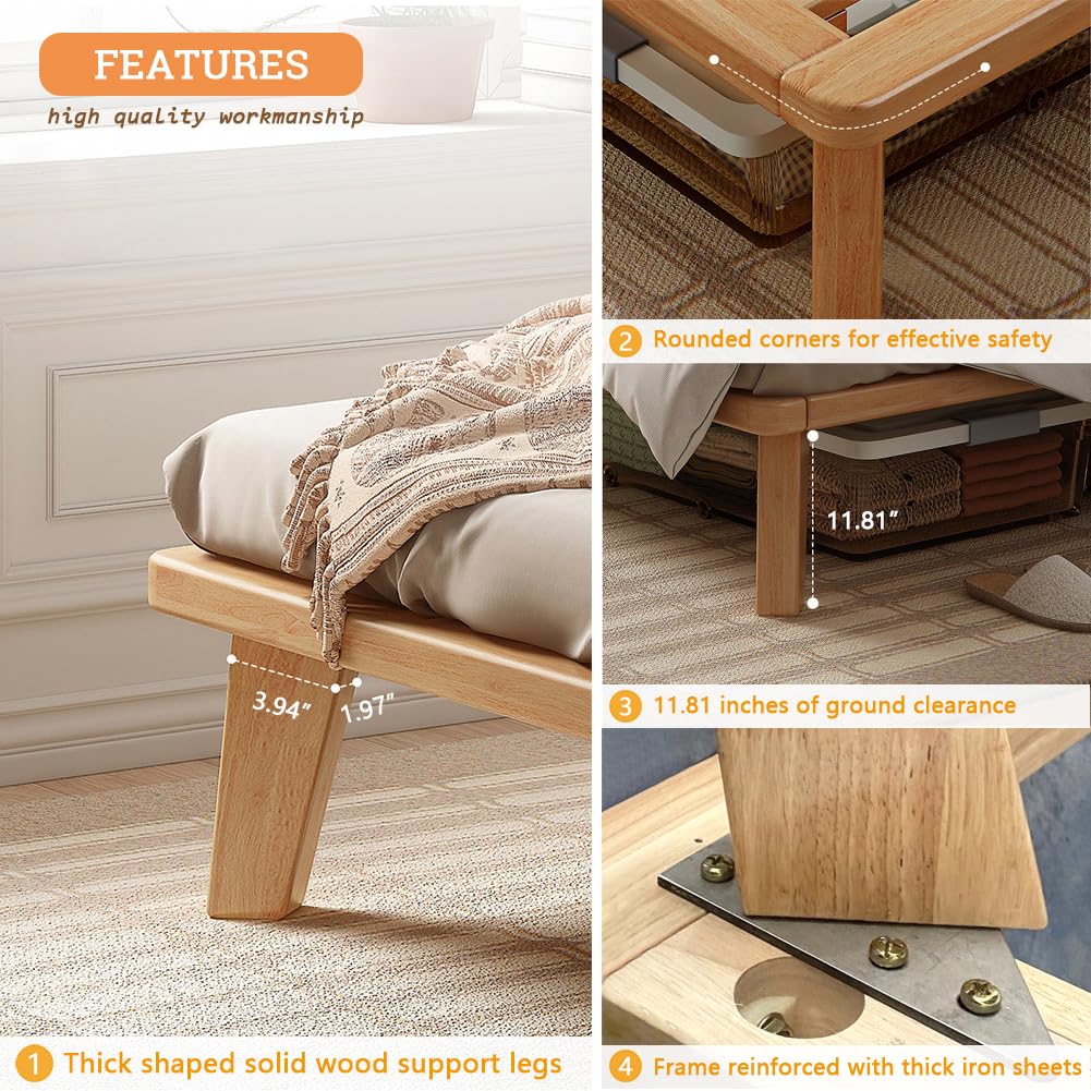 California-King Wood Platform Bed Frame Z77631