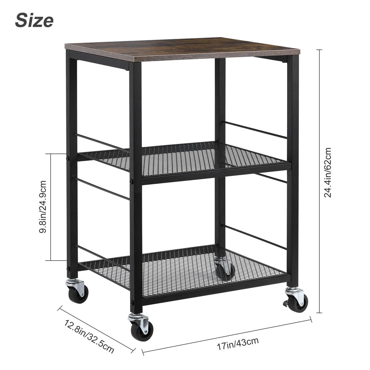 3 Tier End Table with Wheel Q893319