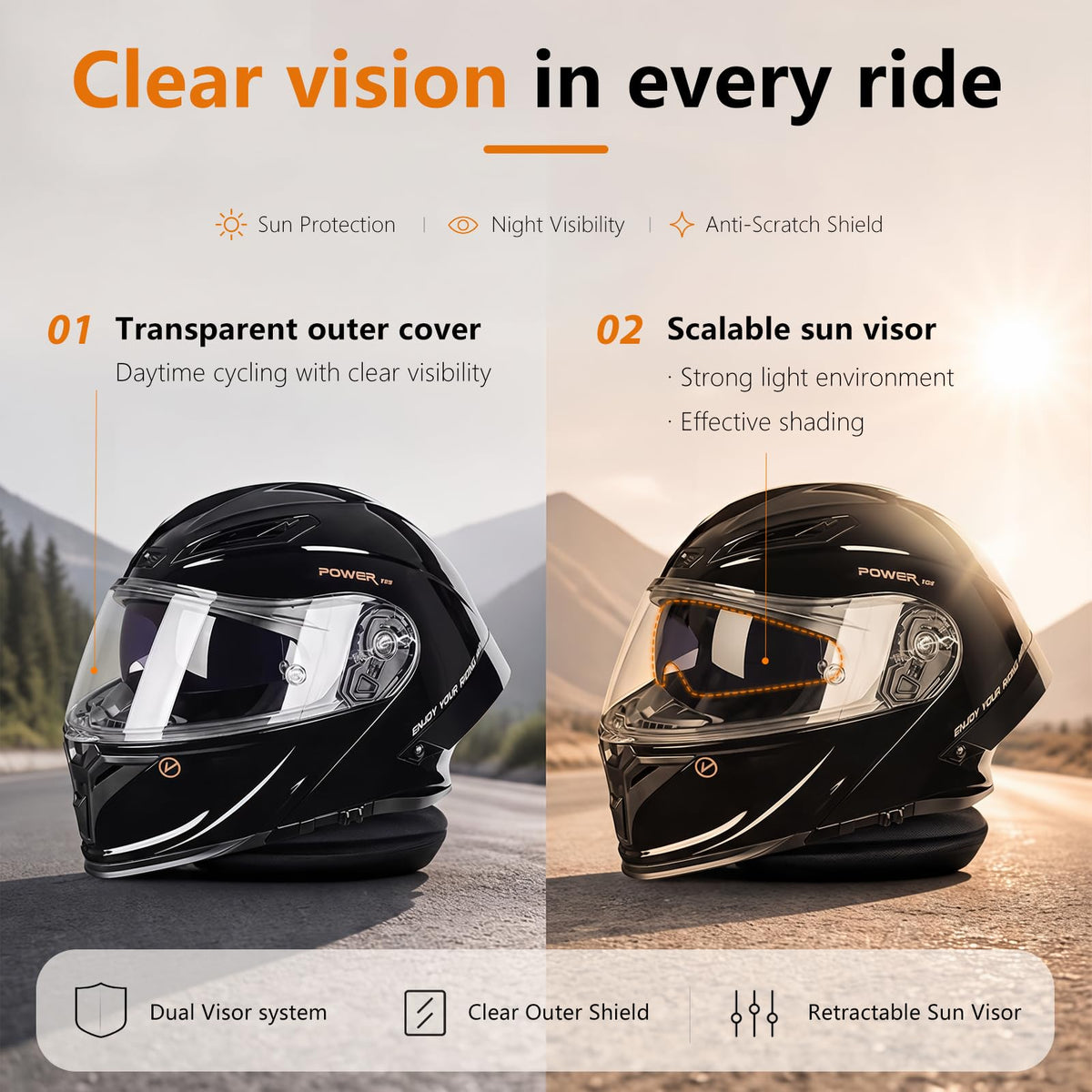 Motorcycle Helmet Bluetooth DOT Approved Z7950