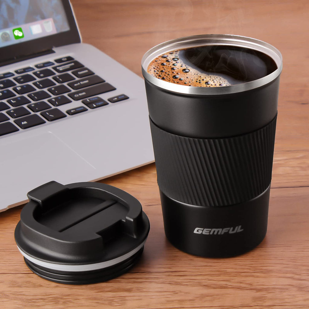 13oz Insulated Stainless Steel Travel Coffee Mugs Set (2 Pack) B924424