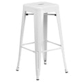 White Metal Indoor-Outdoor Barstool with Square Seat D13480