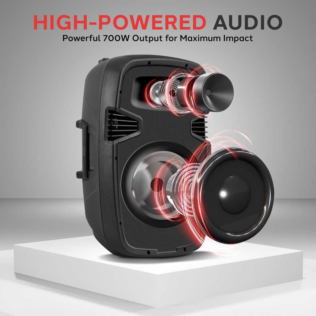 Dual 8inch 700 Watt Bluetooth PA Speaker System P375