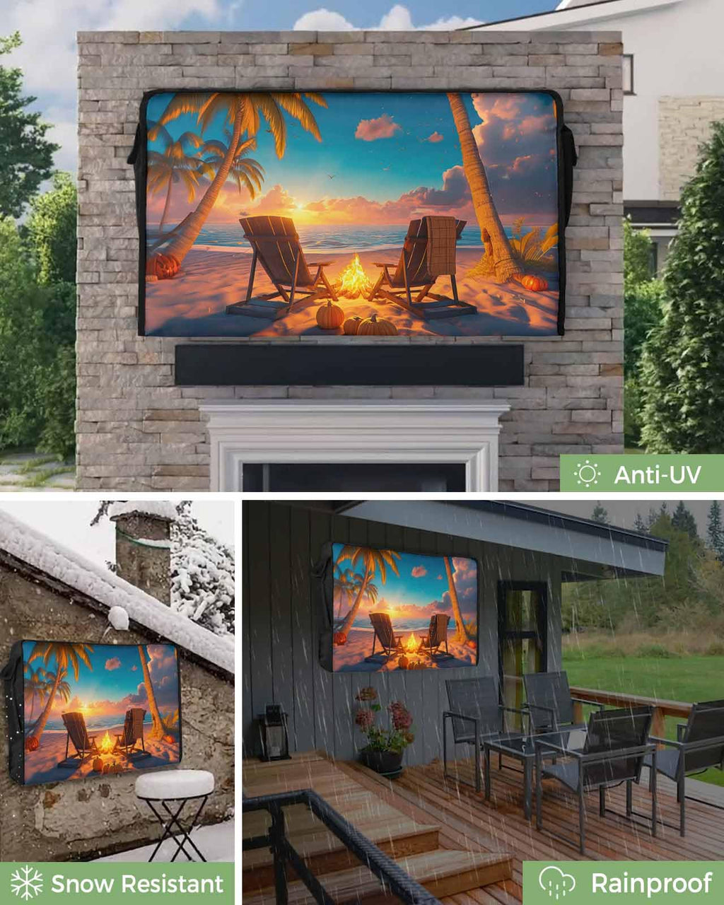 Waterproof Weatherproof Outdoor TV Cover for 30 to 32 Inch Flat Screen F832835