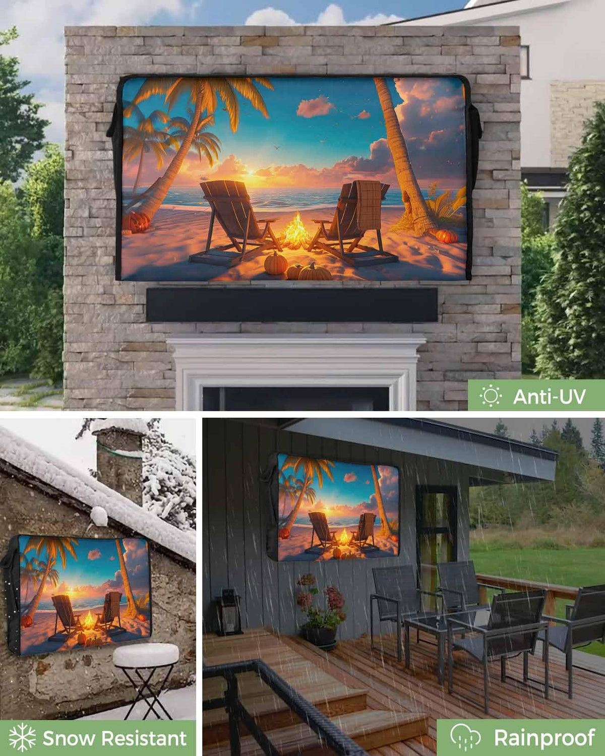 Waterproof Weatherproof Outdoor TV Cover for 30 to 32 Inch Flat Screen F832835