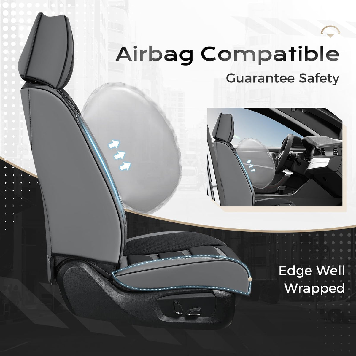 Waterproof Leather Car Seat Covers Full Set Z4752