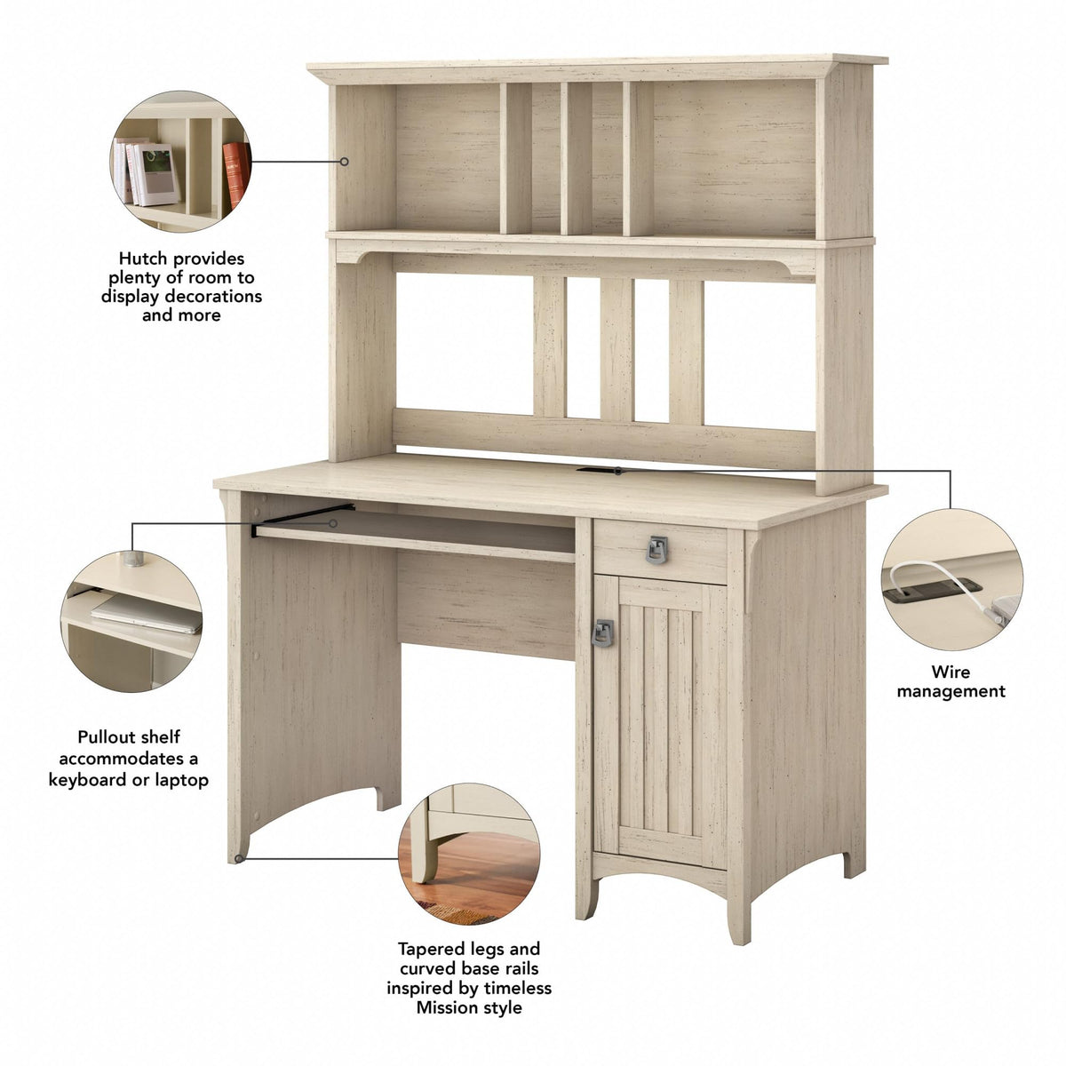 Small Computer Desk with Hutch N976