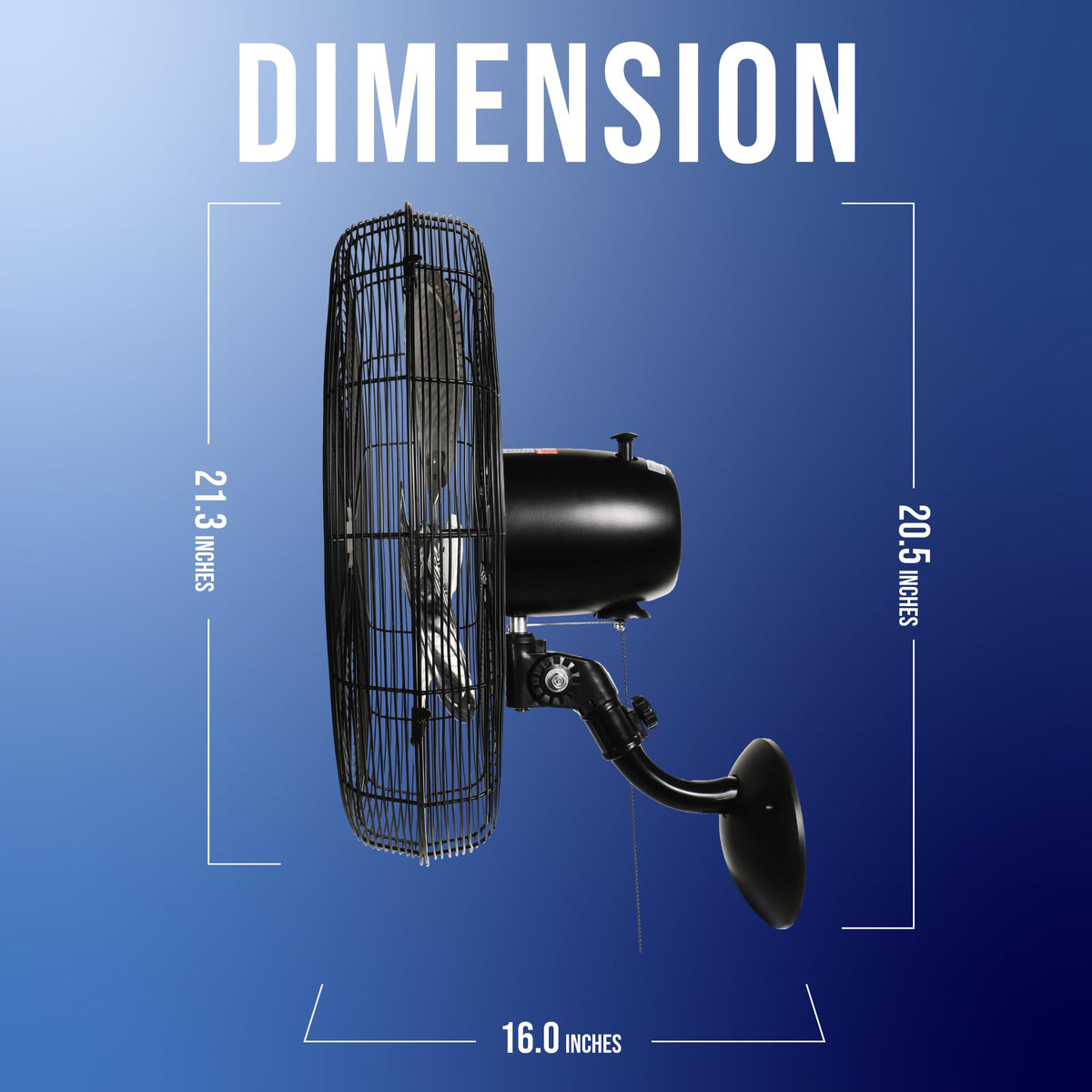 20 Inch Oscillating Wall Mount Fan 3 Speed 5250 CFM G5803