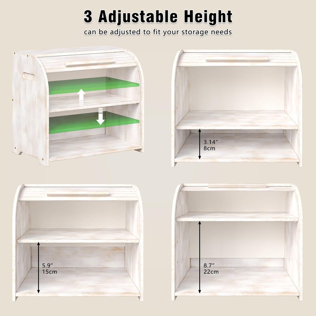Bamboo Roll Top Bread Box O471