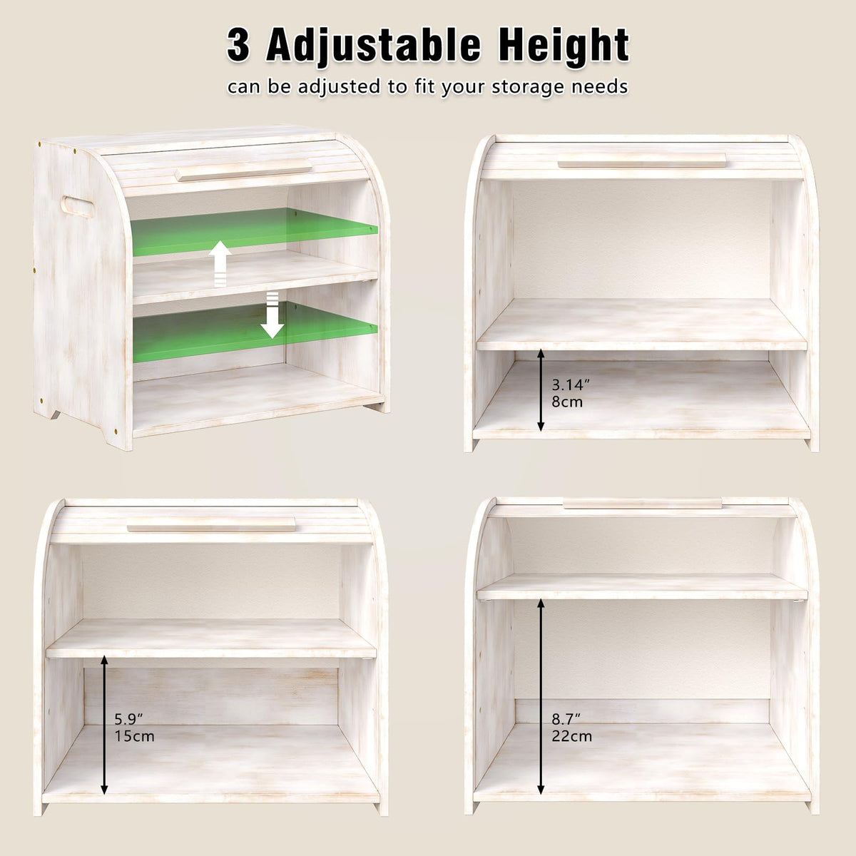 Bamboo Roll Top Bread Box O471