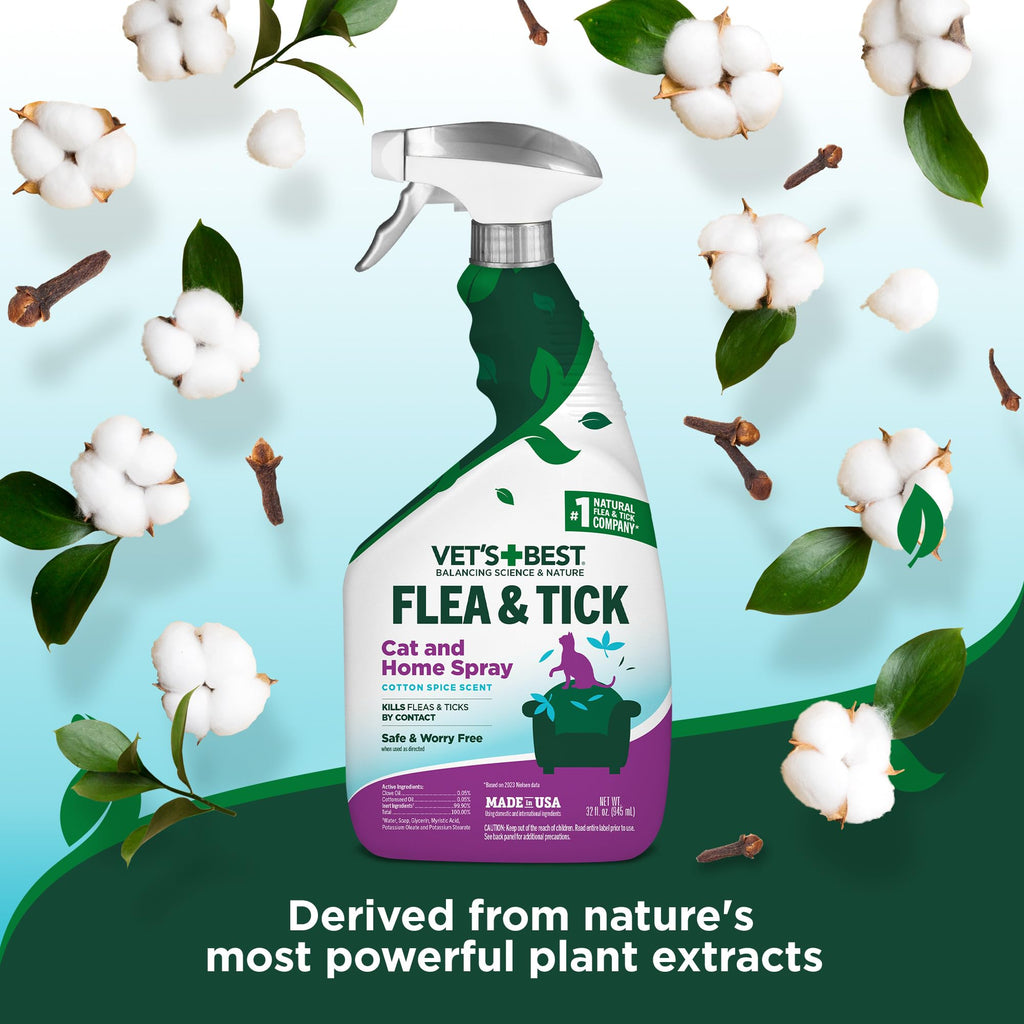 Flea & Tick Indoor Home Spray for Cats 32 oz N8303