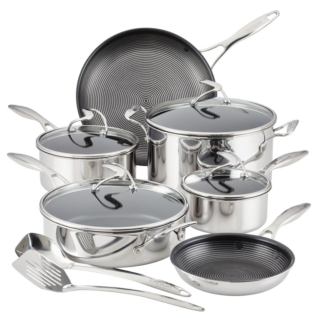 Stainless Steel Nonstick 12 Piece Cookware Set Y34233