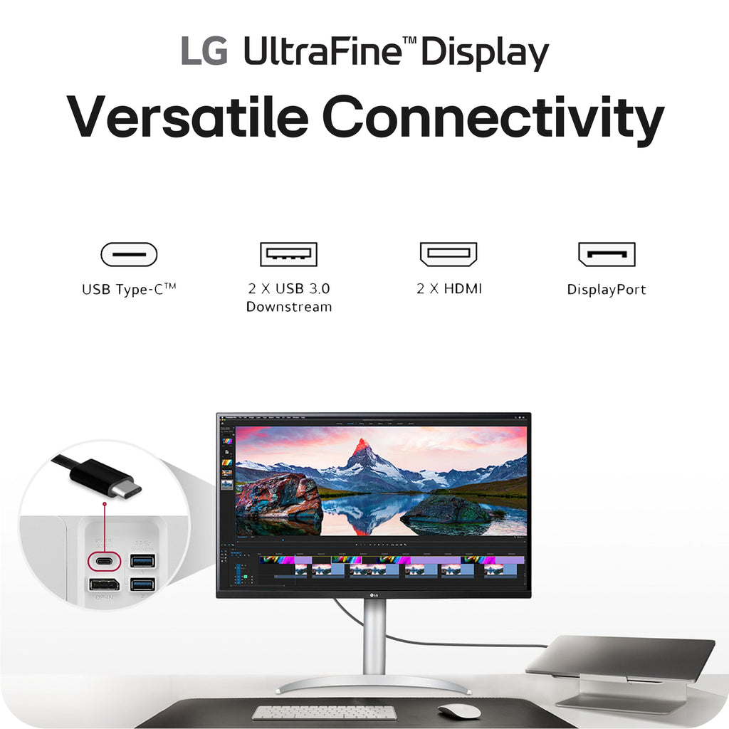 32-inch 4K UHD IPS Computer Monitor with Built-in Speaker, White N72978
