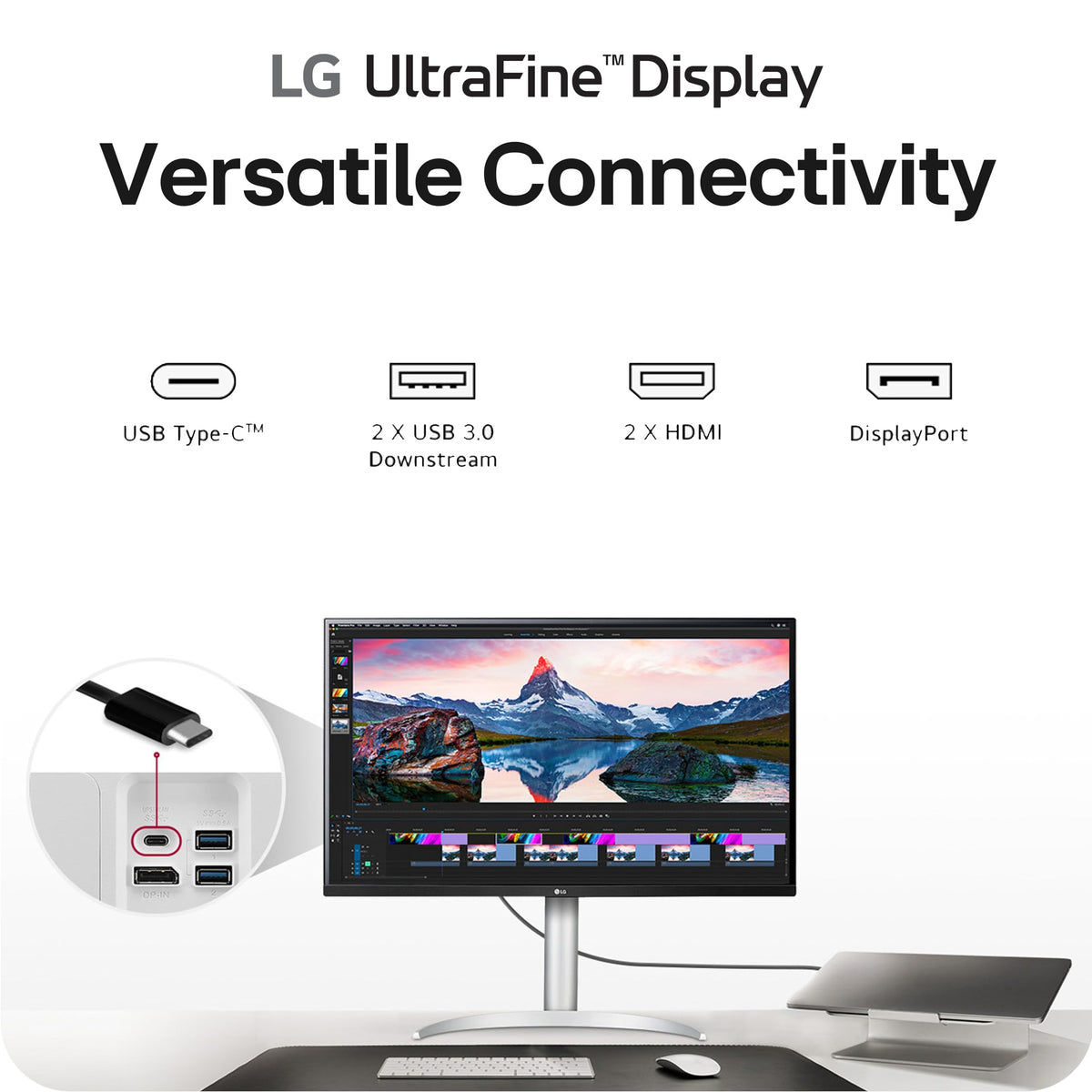 32-inch 4K UHD IPS Computer Monitor with Built-in Speaker, White N72978