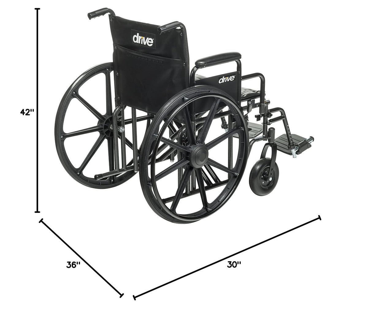 Black Bariatric Wheelchair with Elevating Leg Rests T91741