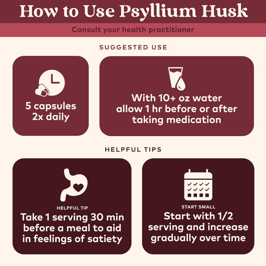 Psyllium Husk Capsules Fiber Supplement Vegan 180 Count H9649