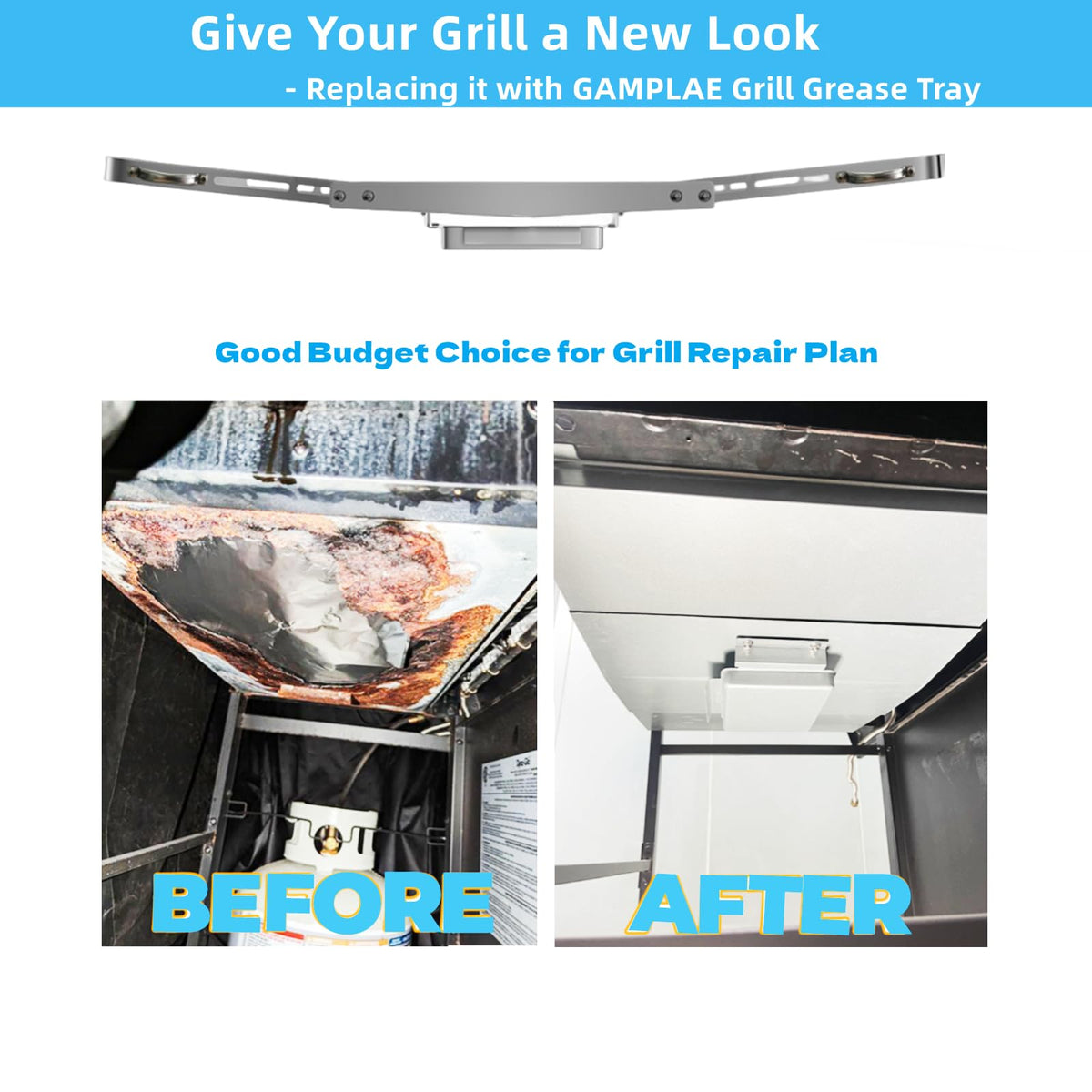 Adjustable Stainless Steel Grill Grease Tray with Catch Pan Z2275