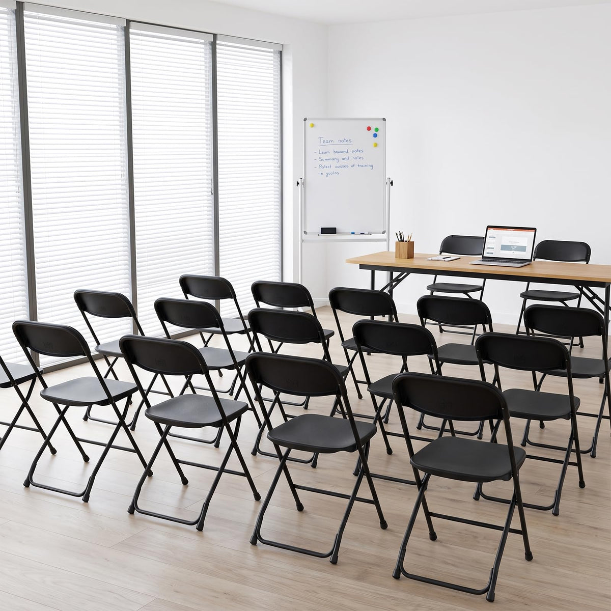 10 Pack Lightweight Stackable Plastic Folding Chairs with Steel Frame U45267
